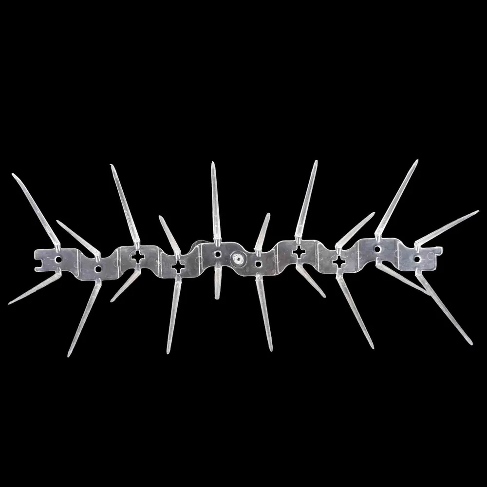 ProNet premium transparent 2 row bird spikes with polycarbonate base for pigeon control on narrow ledges