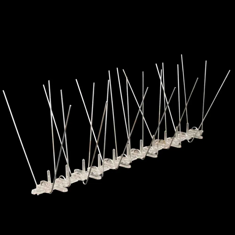 ProNet® Stainless Steel Bird Spikes Pigeon Control Spikes, Polycarbonate Base