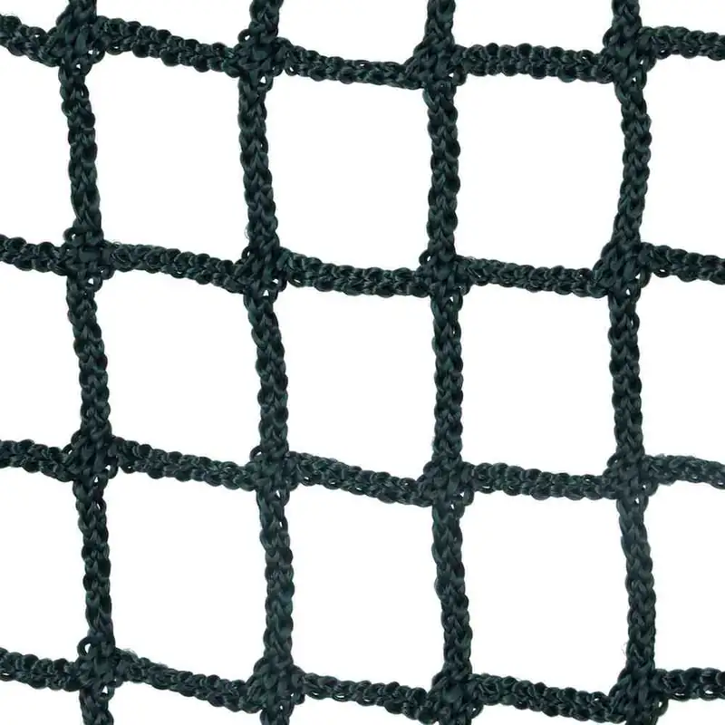 Knotless construction safety net with 30 MM hole and green HDPE mesh for construction-site debris control